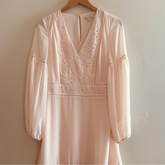 Rebecca Minkoff Prairie Embroidered Pinafore Ruffle Hem Bluff Dress Size Small - Picture 5 of 16